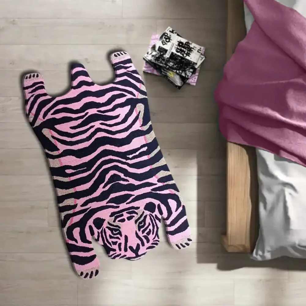 pink diamond tiger rug