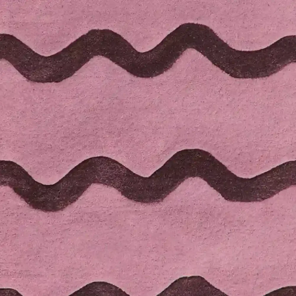 Scallop Solid Pink Hand-Tufted Wool Rug for Living Room or Bedroom rug