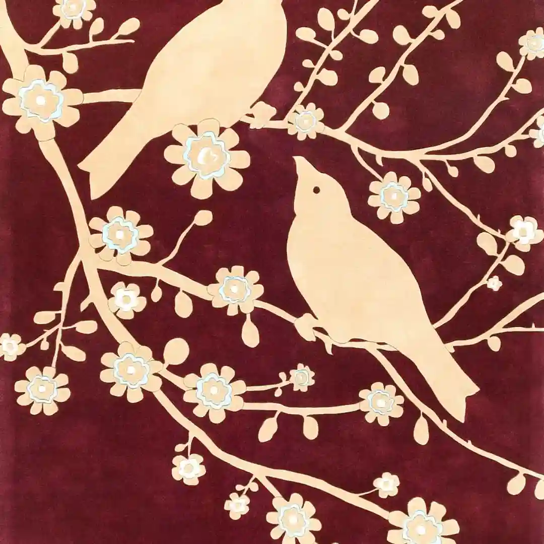 Coral Canopy hand tufted rug in vibrant wool design for modern interior