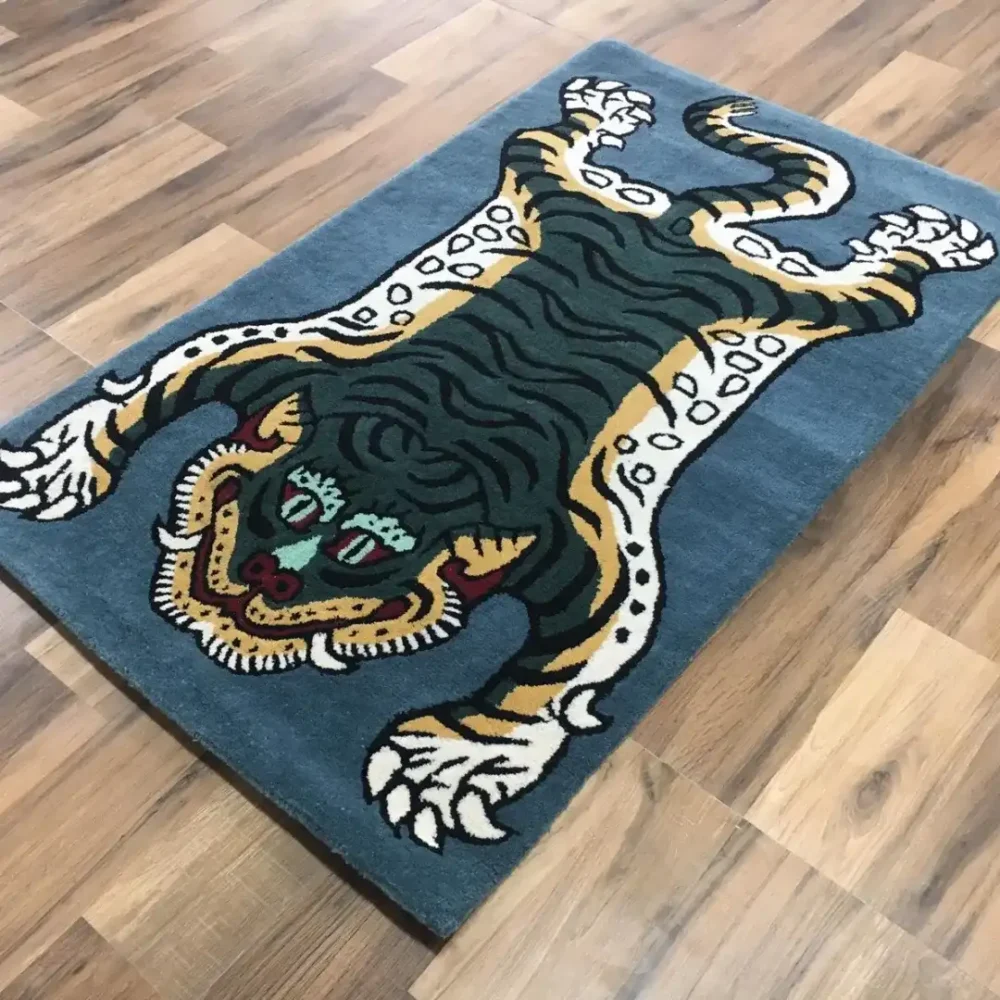 Deep Blue Tibetan Tiger Rug