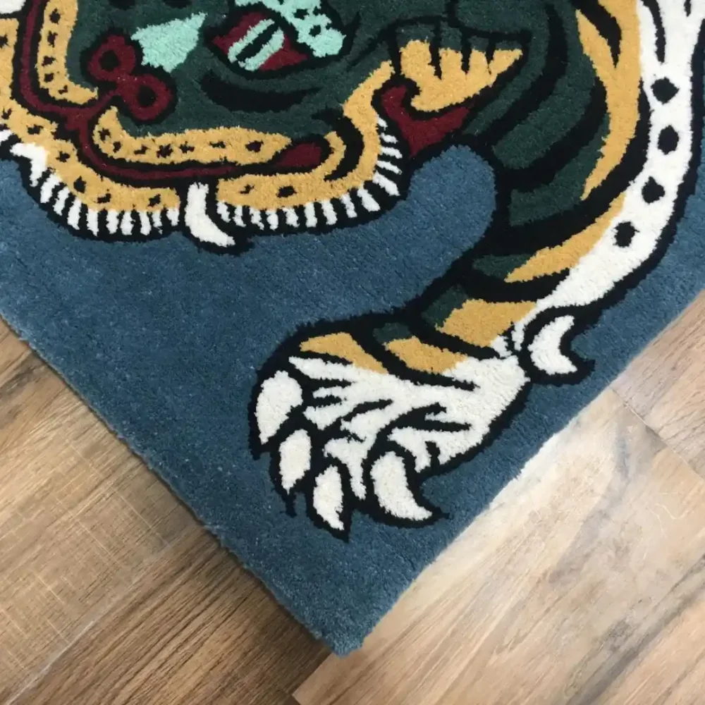 Deep Blue Tibetan Tiger Rug