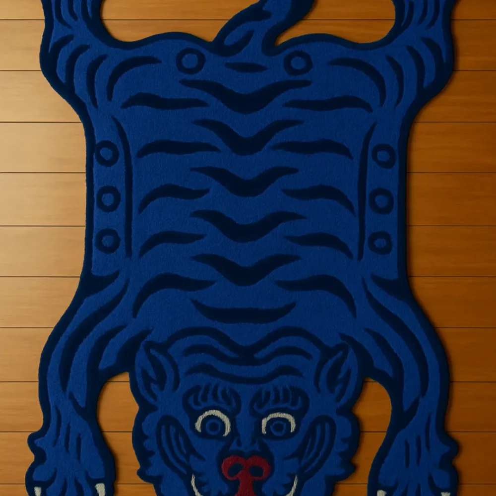Navy Blue Tibetan Tiger Rug