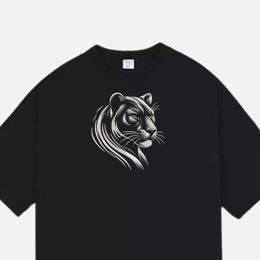 White Panther Embroidered T-Shirt