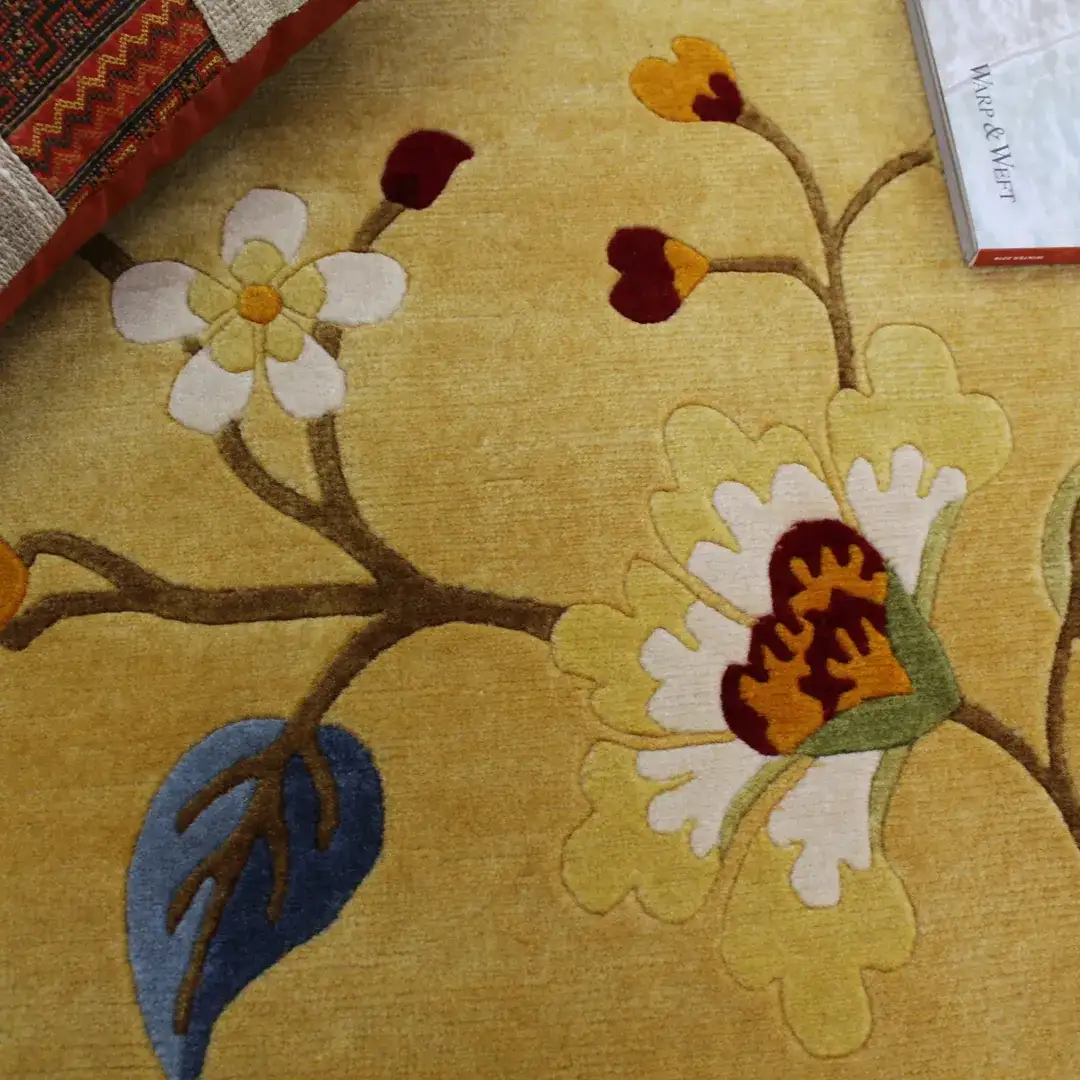 Yellow Floral - Hand Tufted Rug