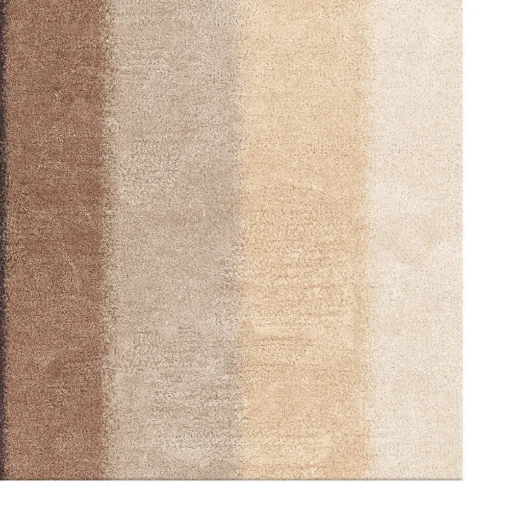 Contemporary textured rug with striped and solid panels