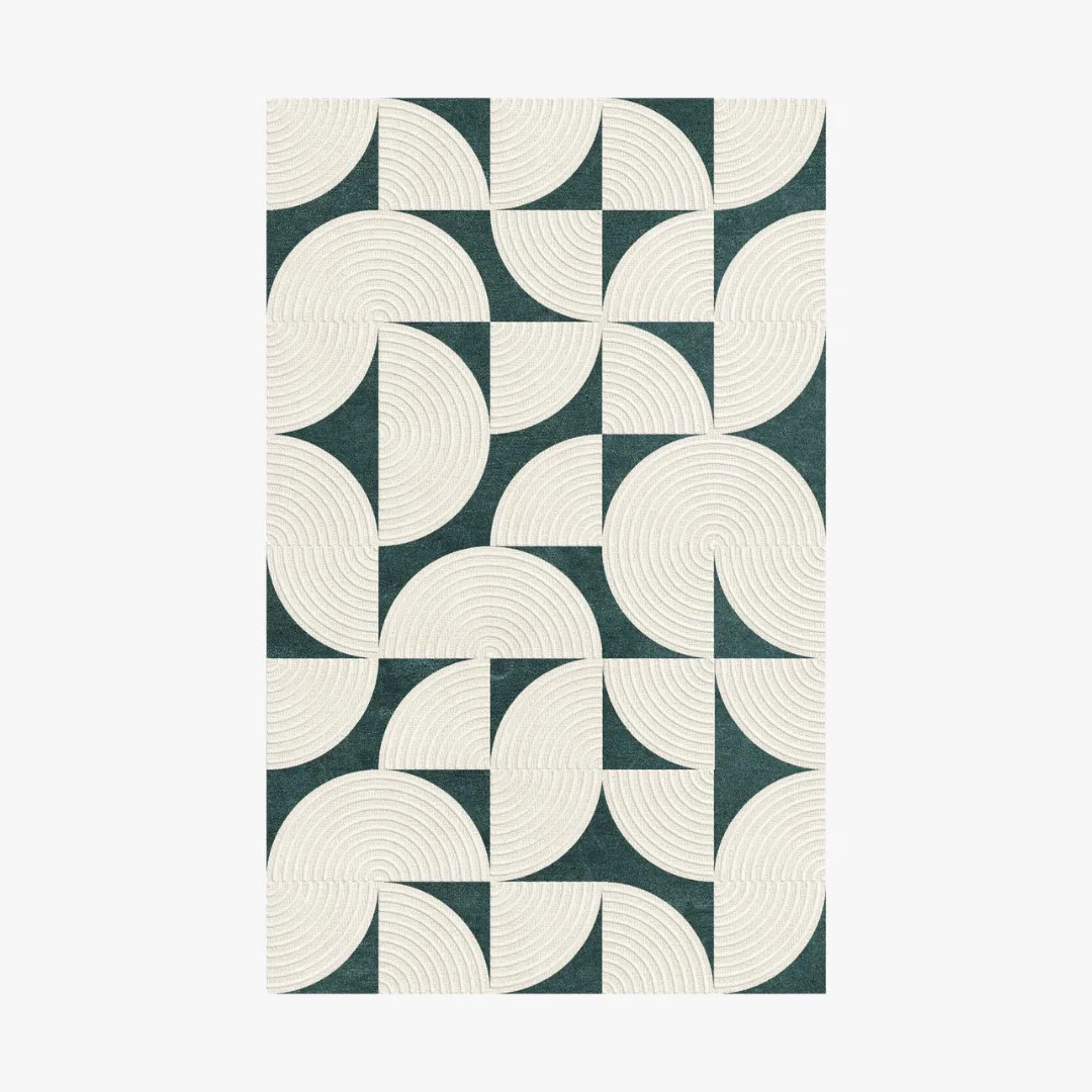 green canvas rug