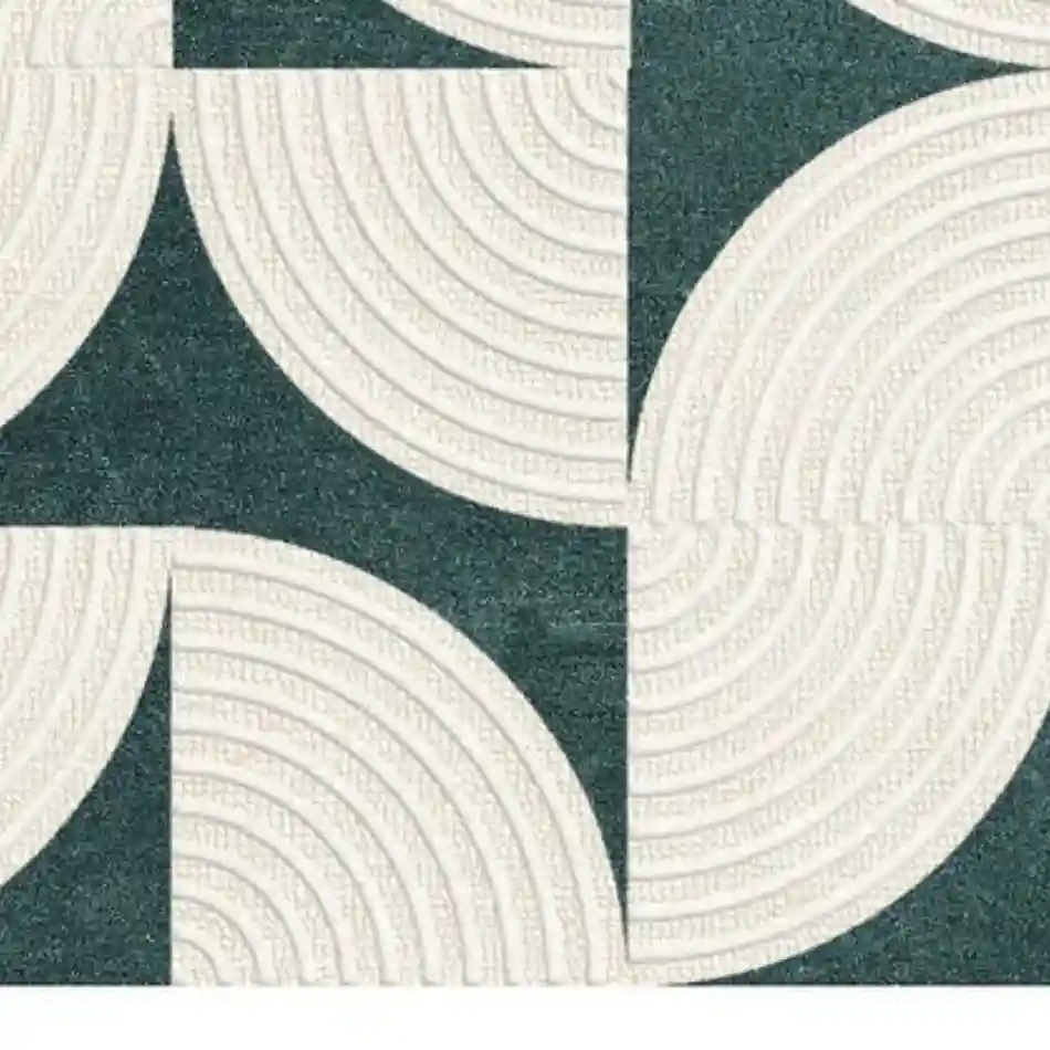 green canvas rug