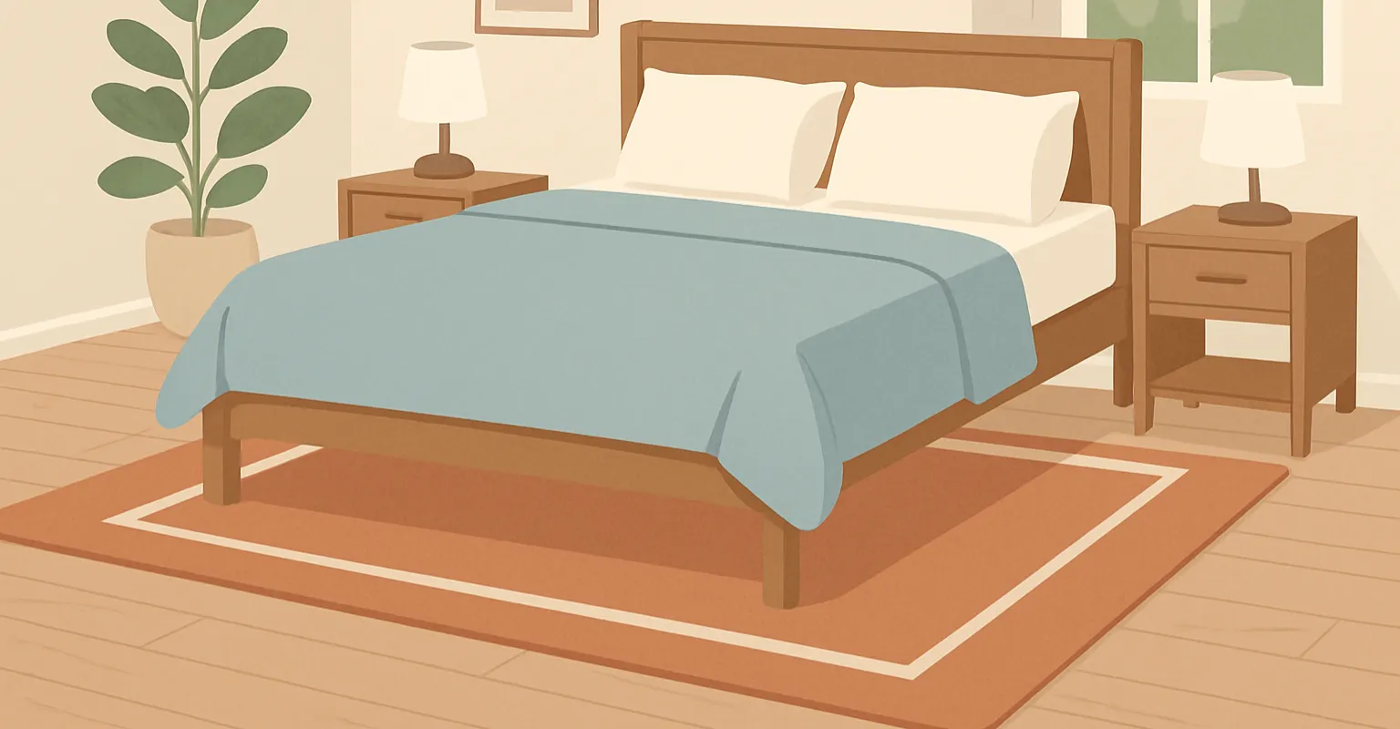 How to Place Rug Under Bed