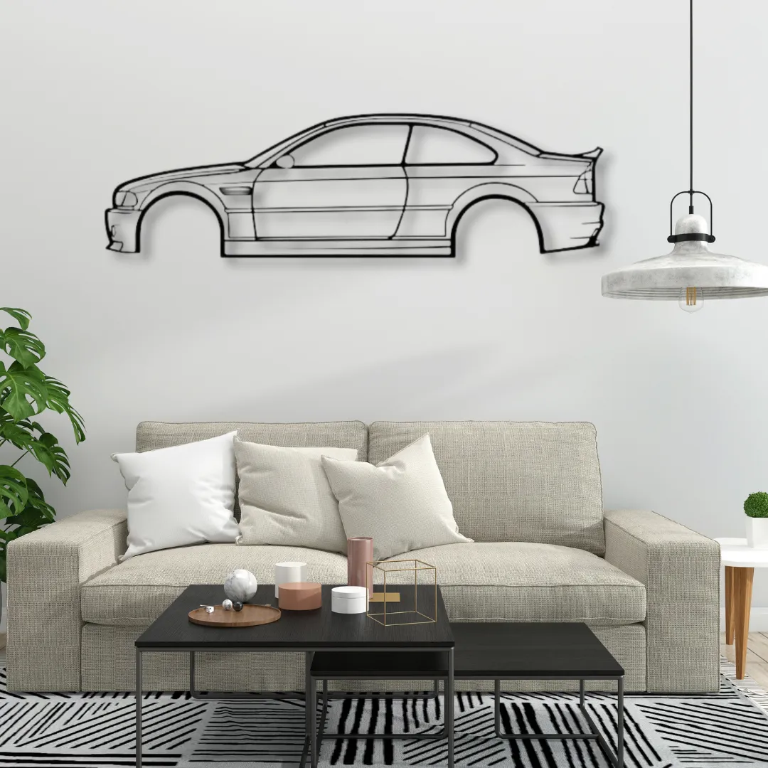 Custom metal art of the iconic BMW M3, perfect for modern spaces.