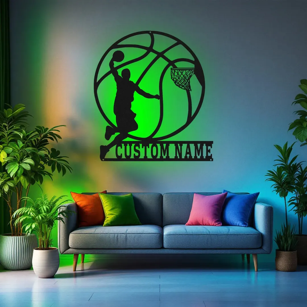NBA-inspired slam dunk wall décor personalized