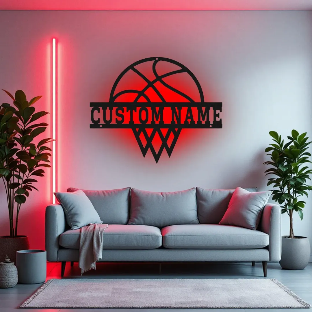 Personalized NBA inspired basketball décor