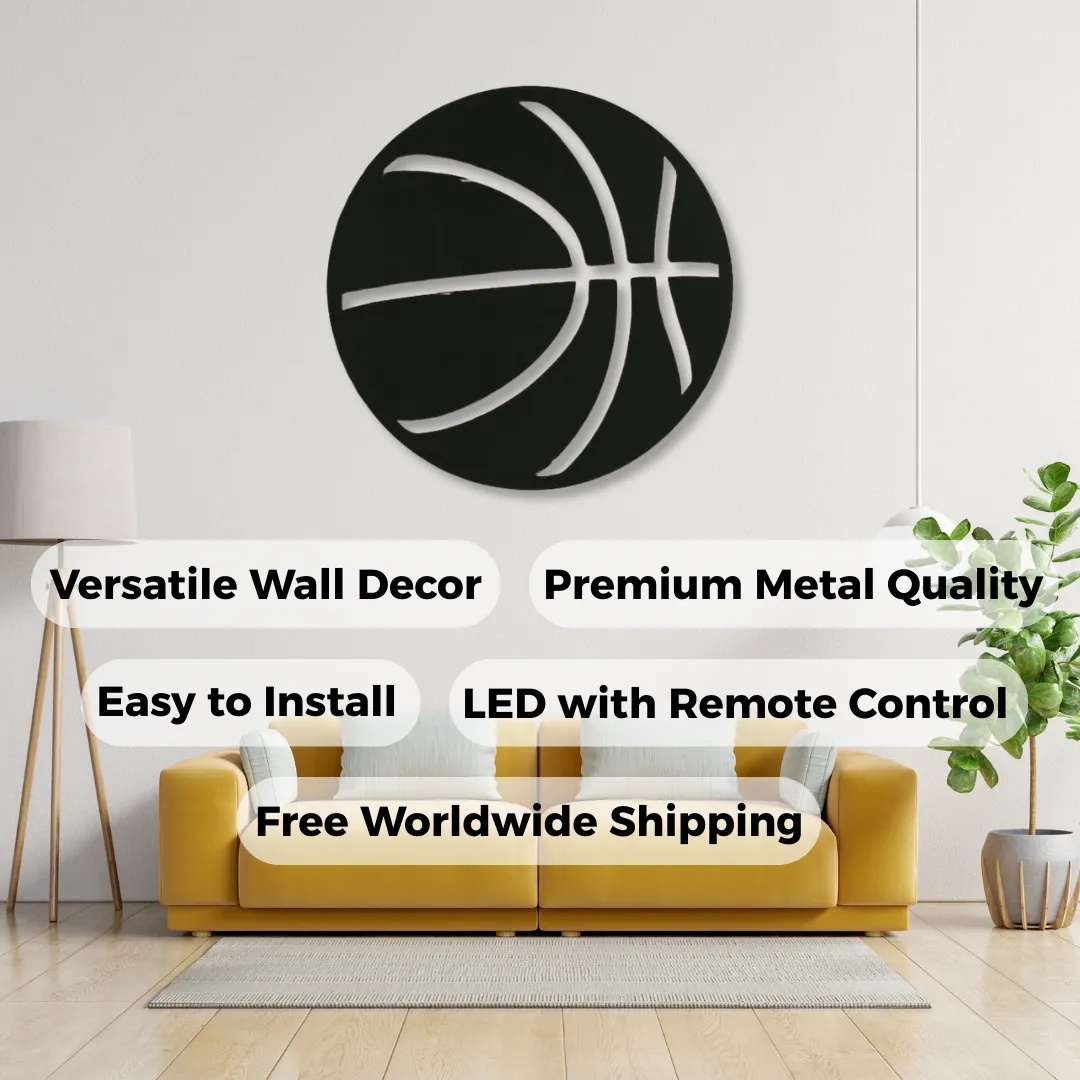 Modern NBA basketball wall décor LED and non-LED