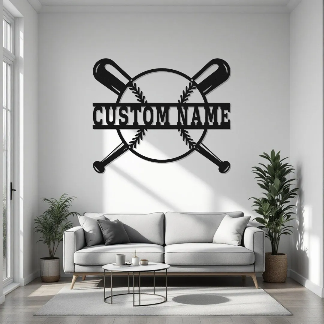 Personalized baseball wall décor with custom name