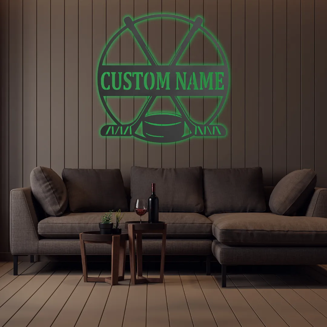 Custom sports-inspired wall hanging with name engraving