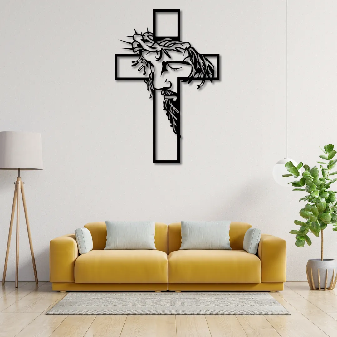 Jesus Cross Silhouette Jesus cross metal wall art Christian décor