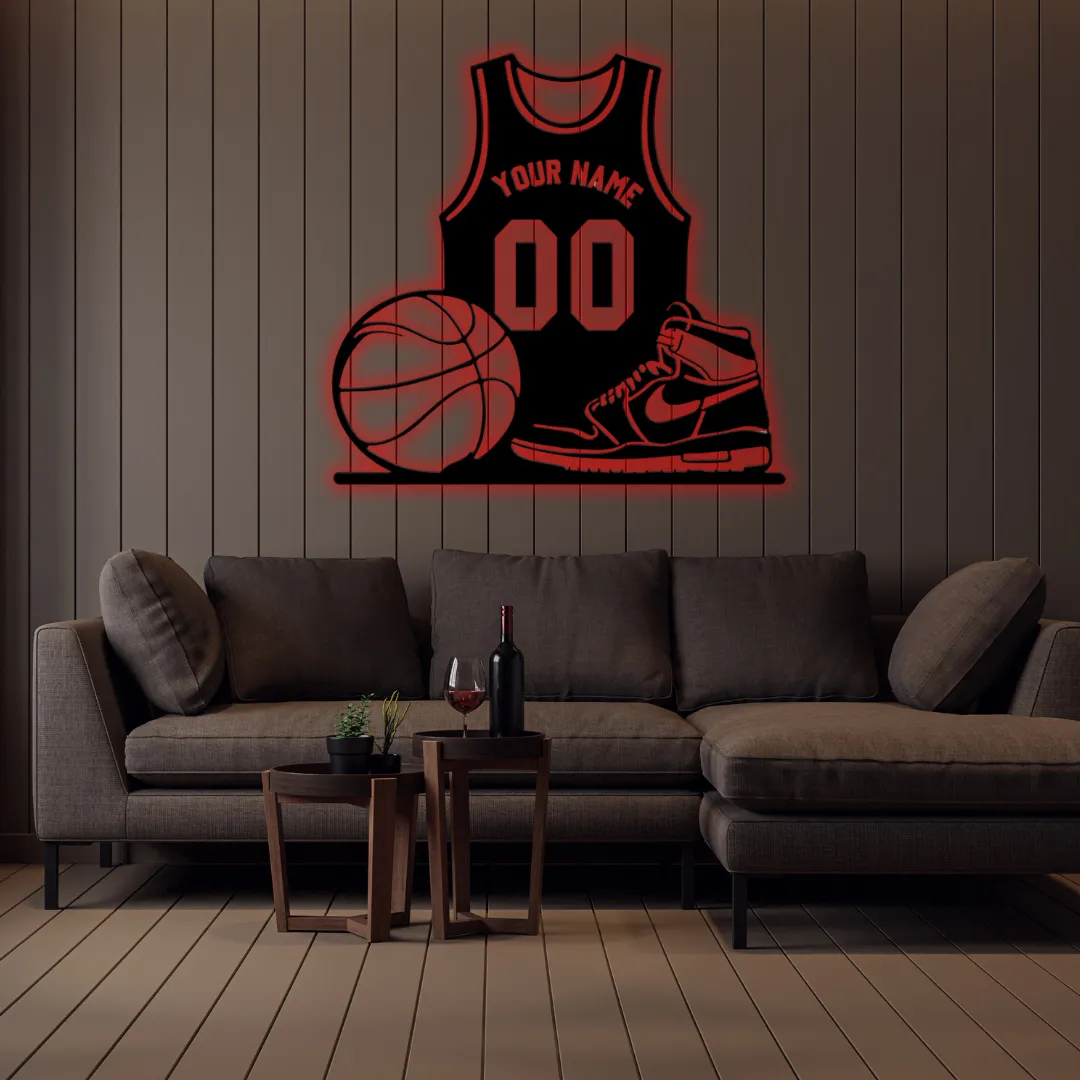 Modern basketball jersey wall art for players and fans