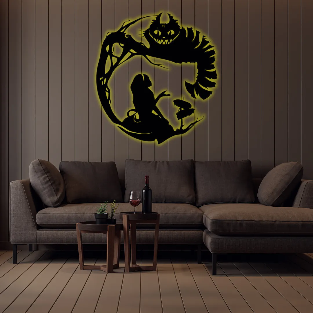 Unique fantasy silhouette wall hanging for creative interiors.