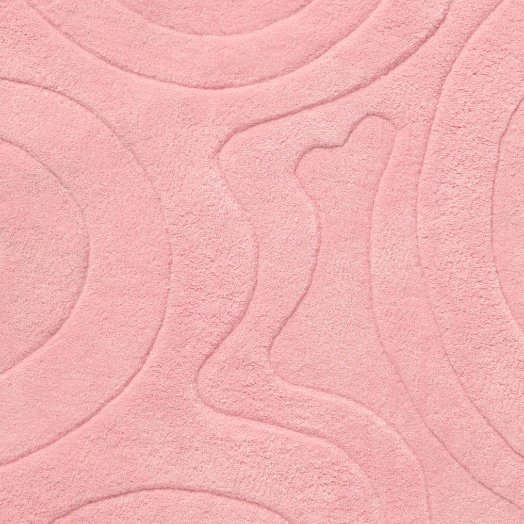 Contemporary pink rug inspired by flowing forms and smooth textures – Blush Ripple handmade area rug