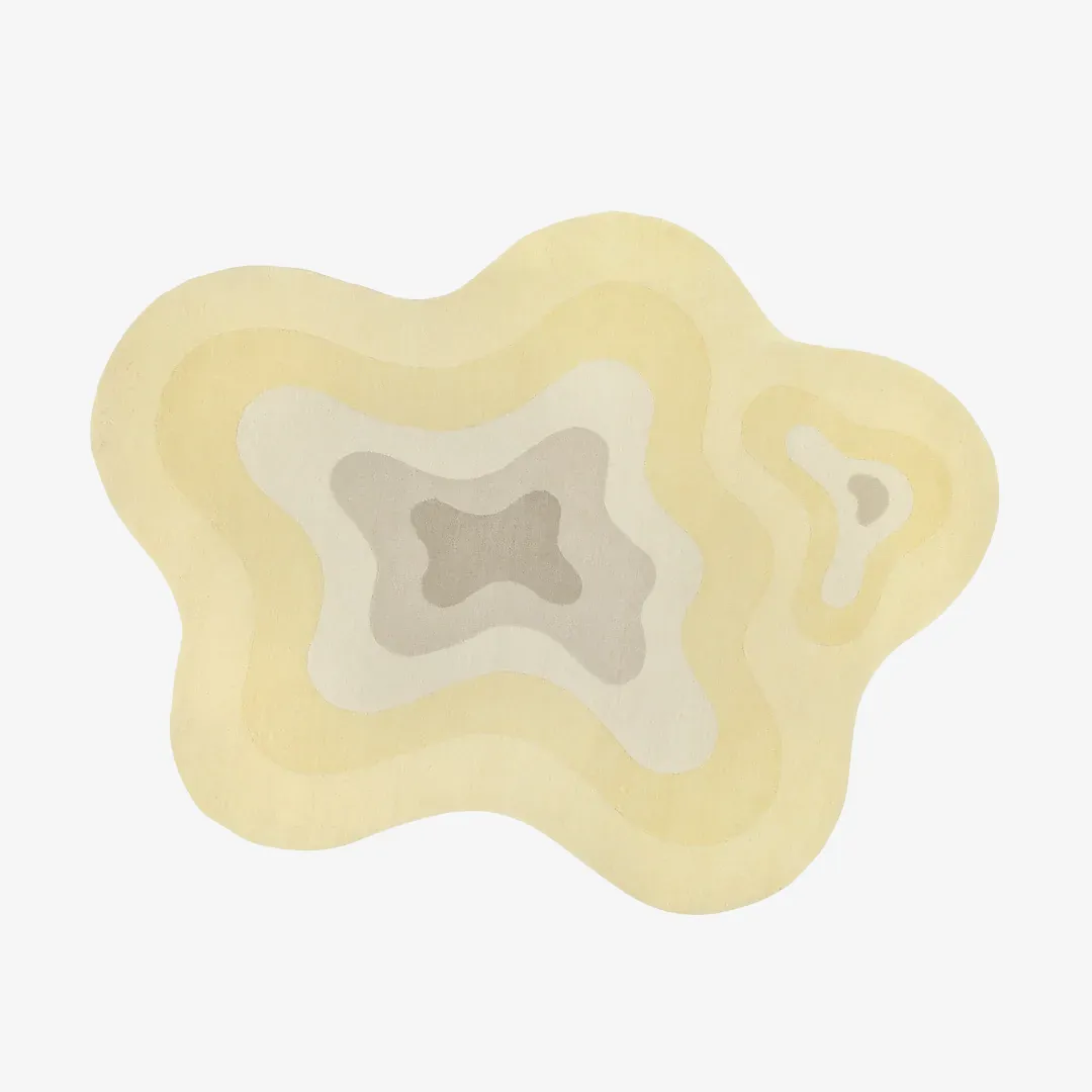 Butter Bloom Rug featuring soft layered design in cream and beige tones – handmade tufted rug by Sneagear