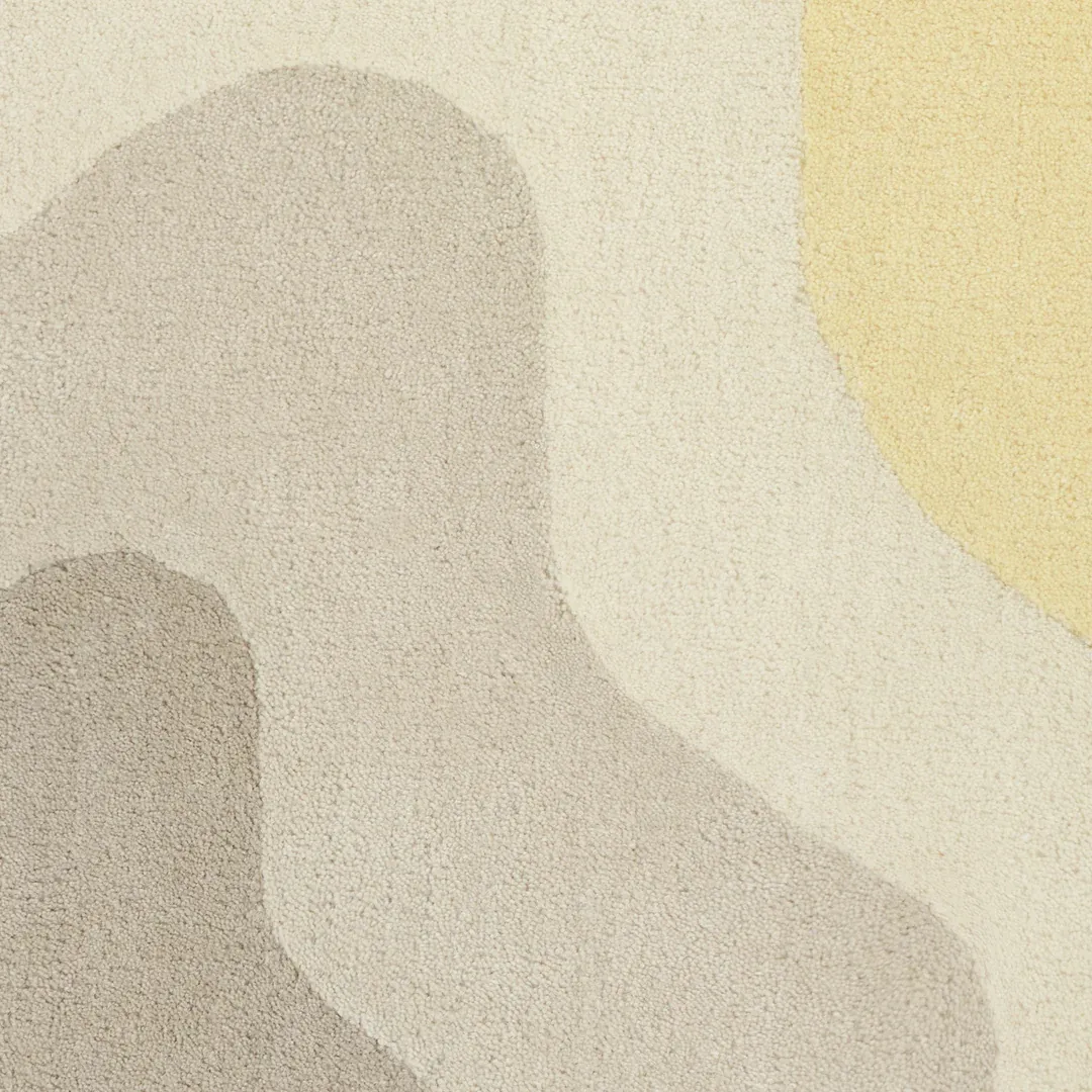 Elegant cream and beige rug with fluid contour layers – Butter Bloom handmade area rug