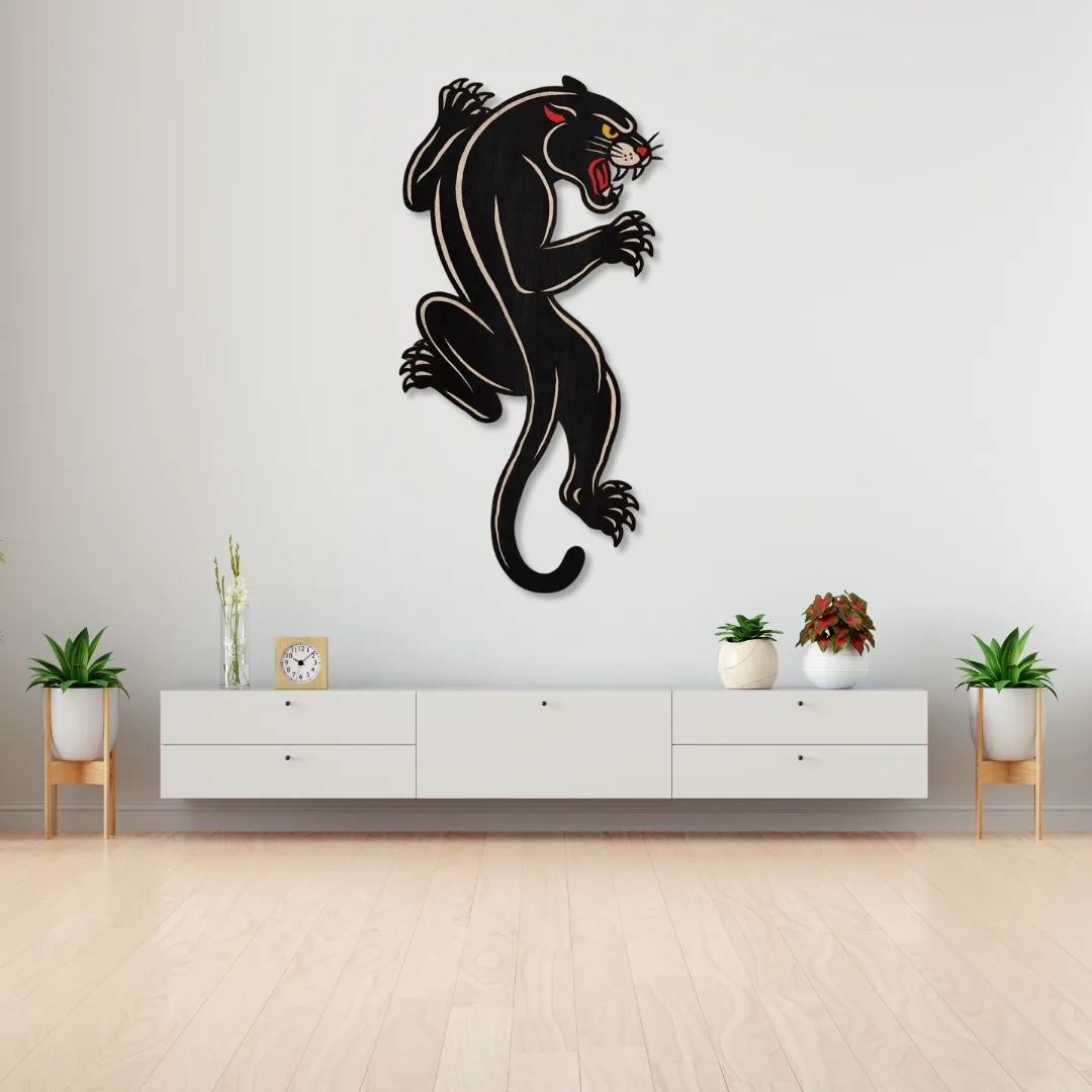 Sneagear Crawling Panther metal wall art – artistic statement piece inspired by wild feline motion.