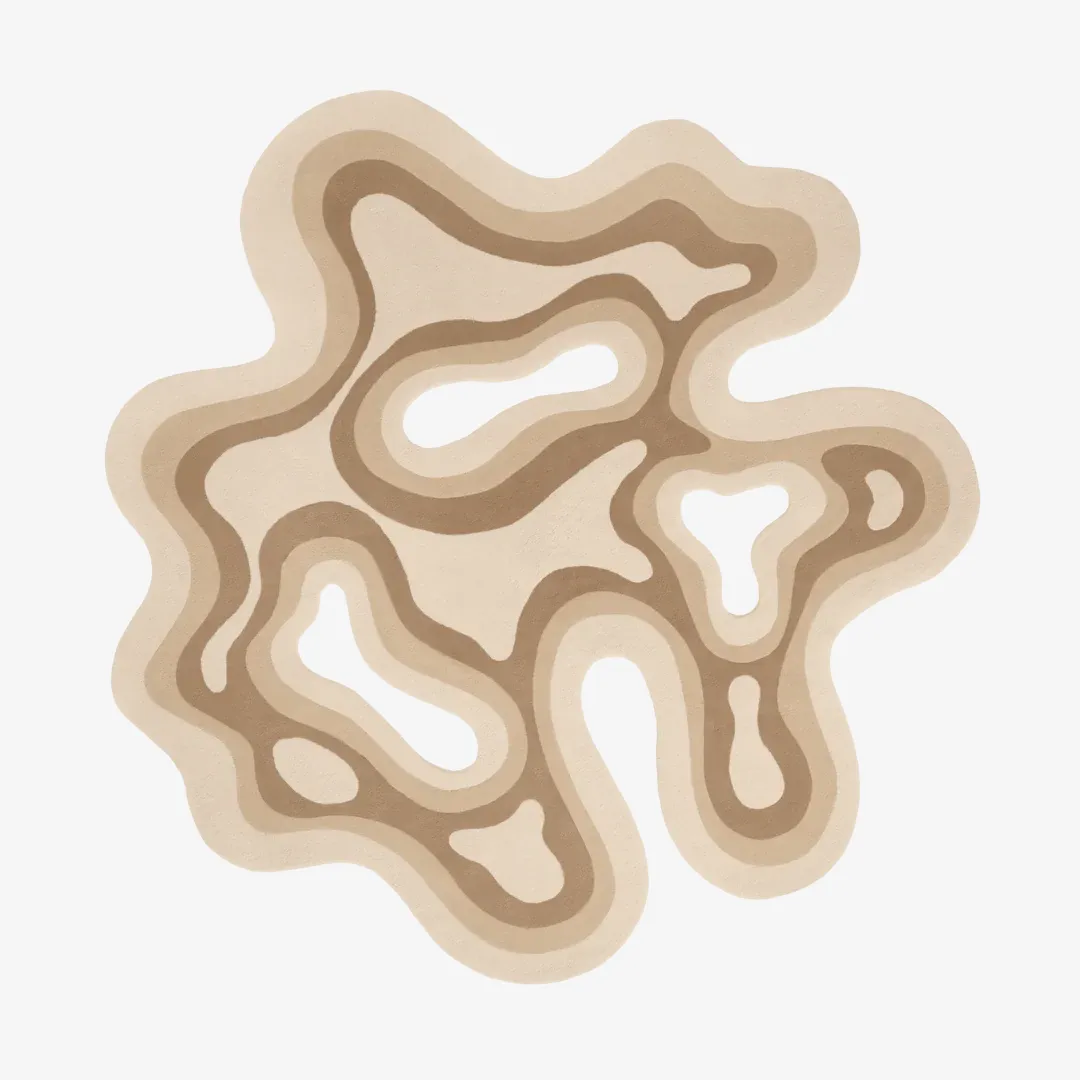 Dune Drift Rug featuring soft beige and sand tones with organic wave patterns – handmade tufted rug by Sneagear