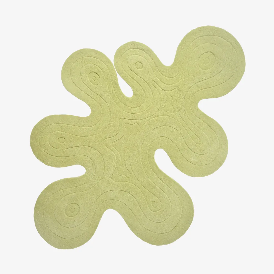 Mint Swirl Rug featuring organic wave pattern in soft mint tones – handmade tufted rug by Sneagear