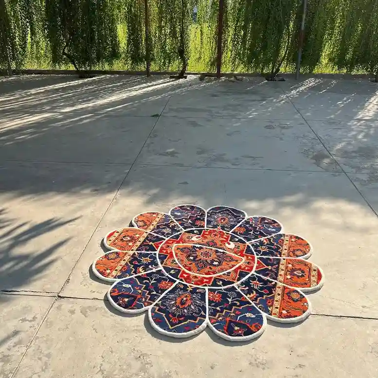 Regal Bloom Takashi Rug Art-inspired Regal Bloom Rug with 3D floral edges, crafted from premium wool and designed to elevate contemporary and classic interiors alike.