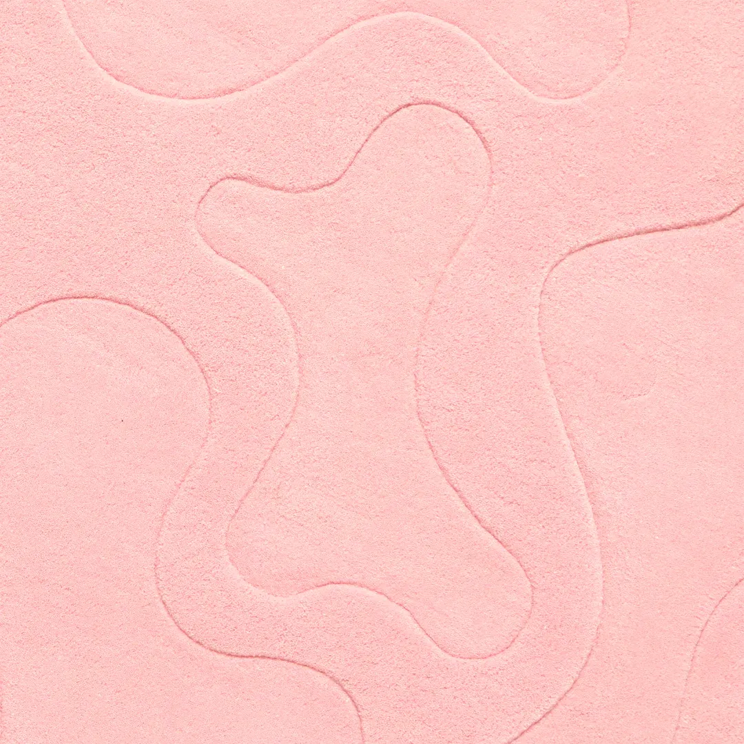 Minimalist pink rug with sculpted abstract line design – Rose Drift handmade area rug