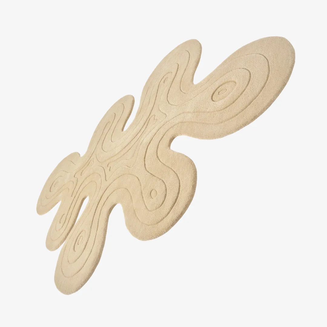 Modern Sand Wave Rug with wavy embossed pattern inspired by desert dunes – hand-tufted wool rug