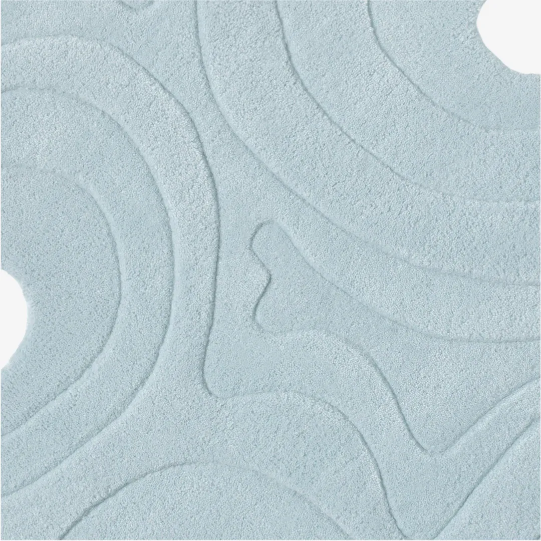 Contemporary blue rug inspired by water ripples – Aqua Splash handmade area rug