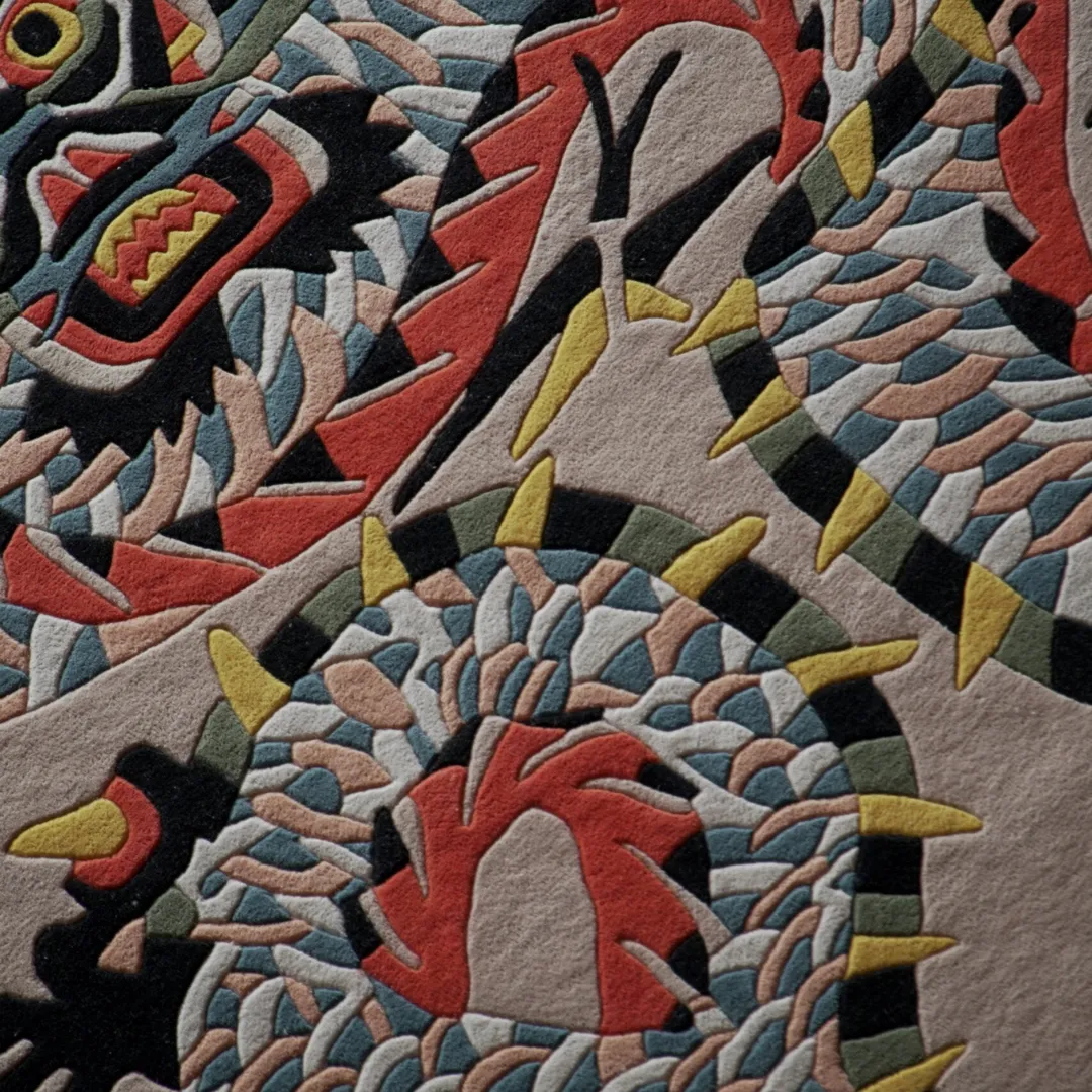 Volkara Dragon Rug Featuring Intricate Mythic Pattern and Premium Wool Texture for Modern Interiors