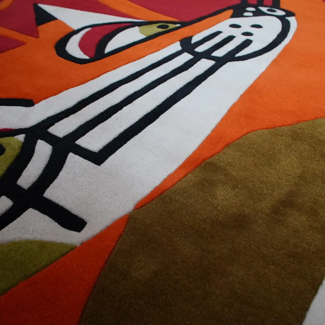 Vulpira Rug Texture Hand-Tufted Vulpira Wool Rug with Modern Fox Artwork for Contemporary Interiors