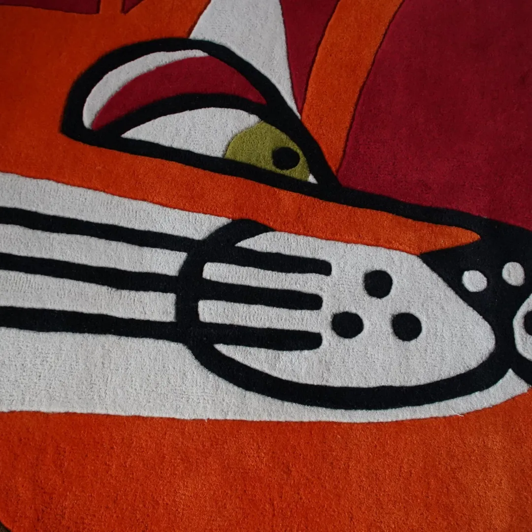 Vulpira Rug Zoom Vulpira Rug – Vibrant Fox Design in Fiery Orange and Earthy Brown Tones