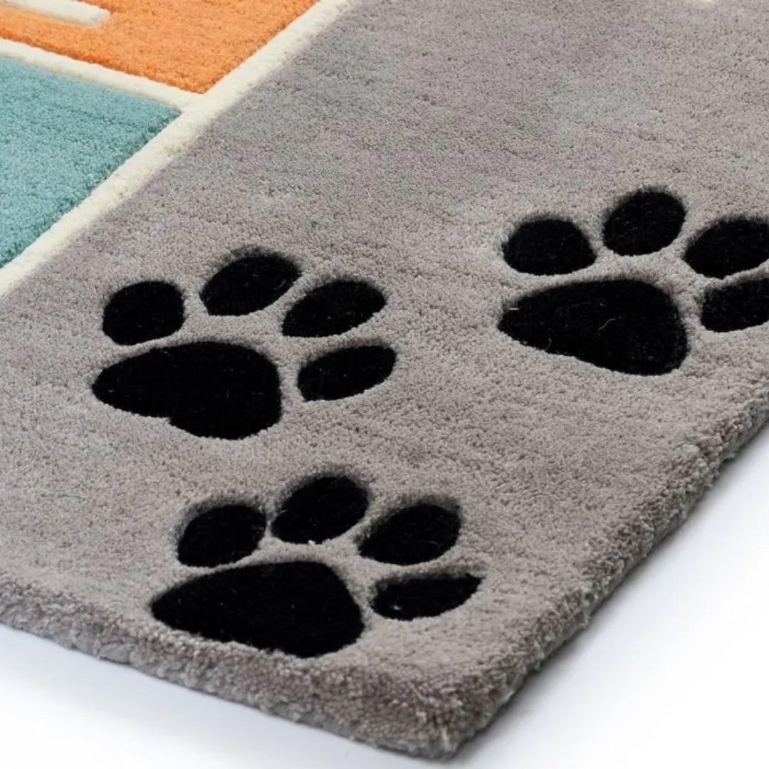 Fun and educational rug for kids with hopscotch numbers and playful animals – Paw Hop Playground Rug