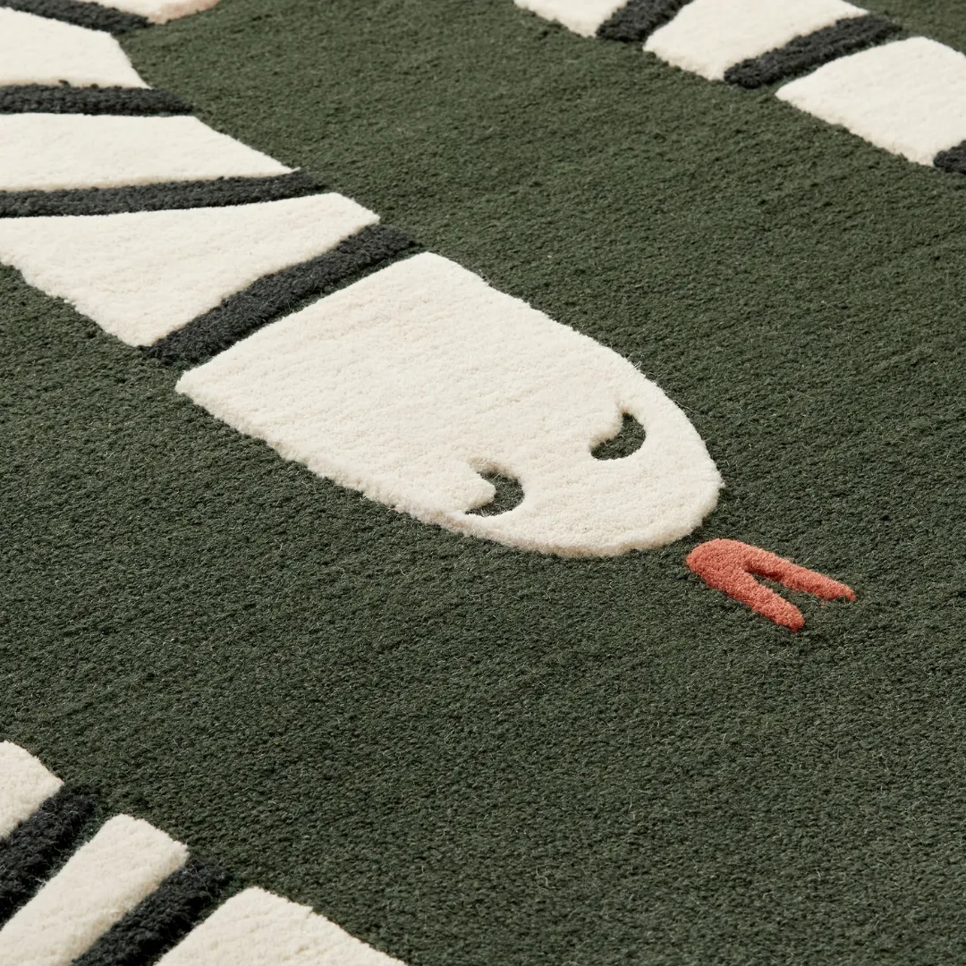 Modern snake motif rug with zigzag path pattern – Ziggy Snake Path wool area rug