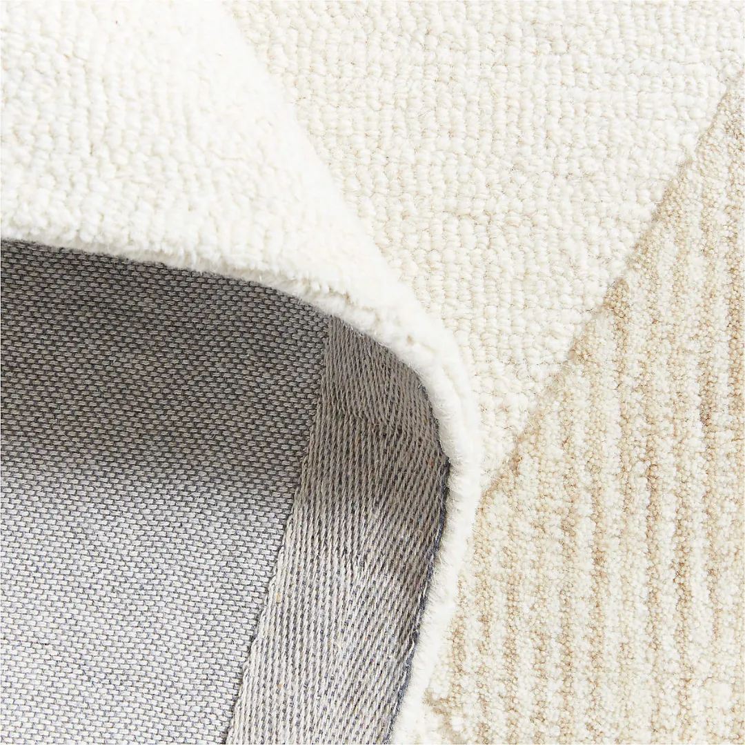 Alphabet-inspired rug in calming neutral palette – Whisper Script handmade wool rug