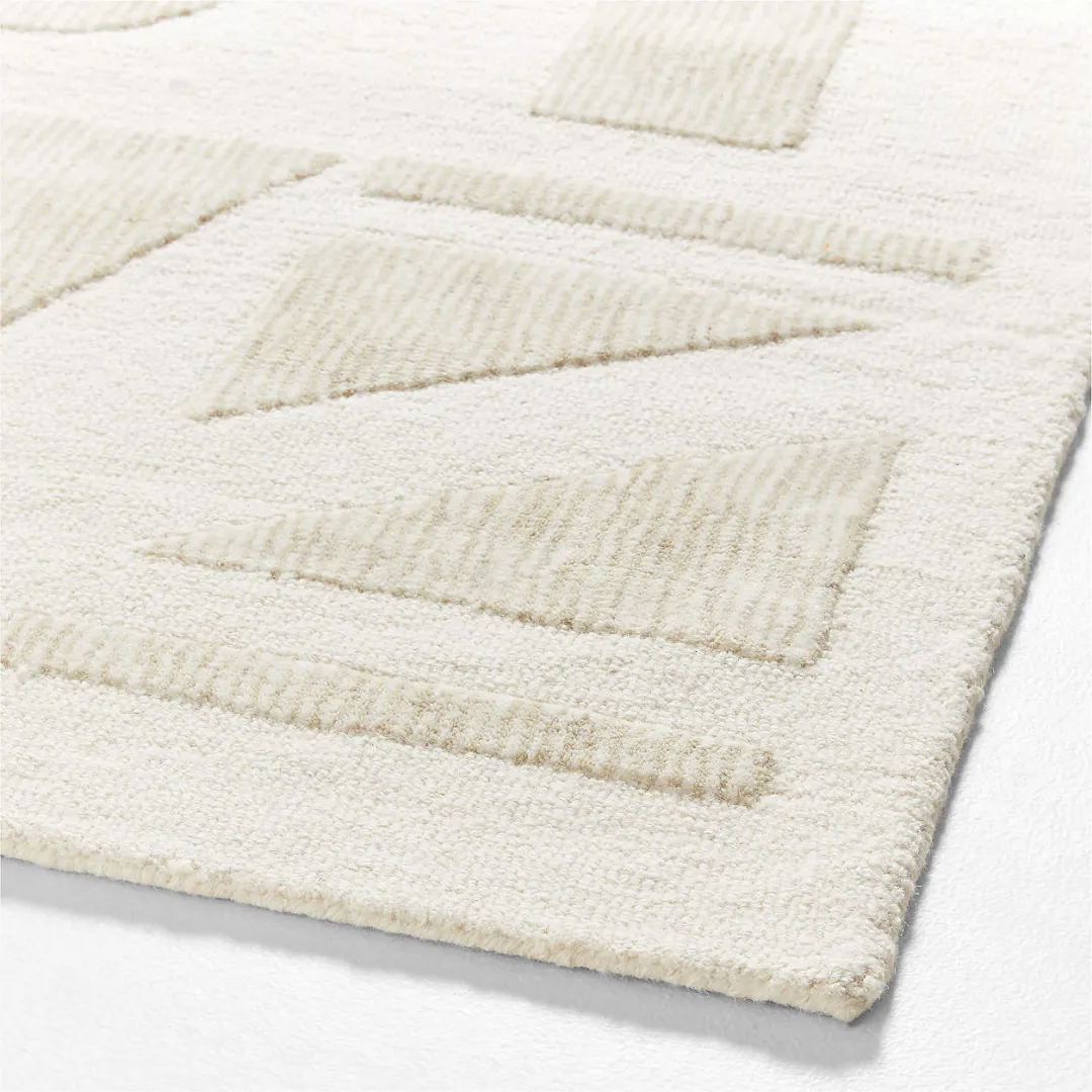 Minimalist alphabet rug in neutral cream tones – Whisper Script wool area rug
