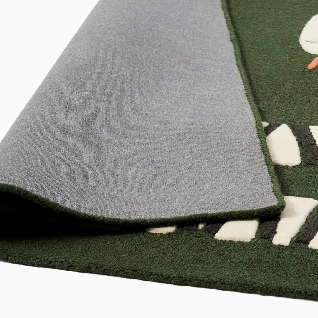 Art-inspired rug featuring winding snake illustration – Ziggy Snake Path handmade wool rug